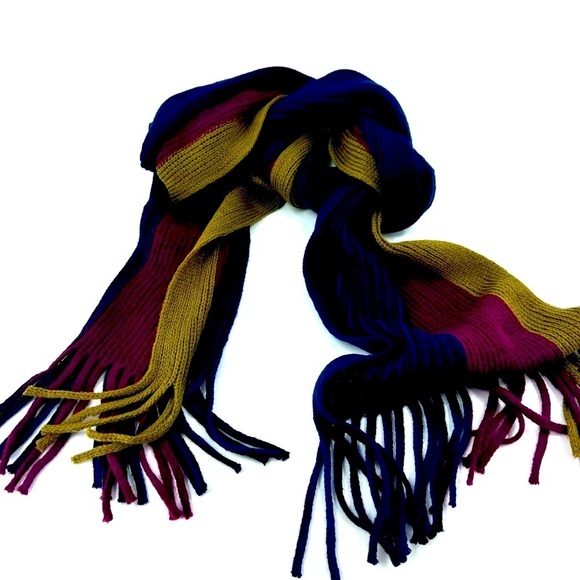 Unbranded Striped Scarf with fringe - Unisex - Picture 2 of 7